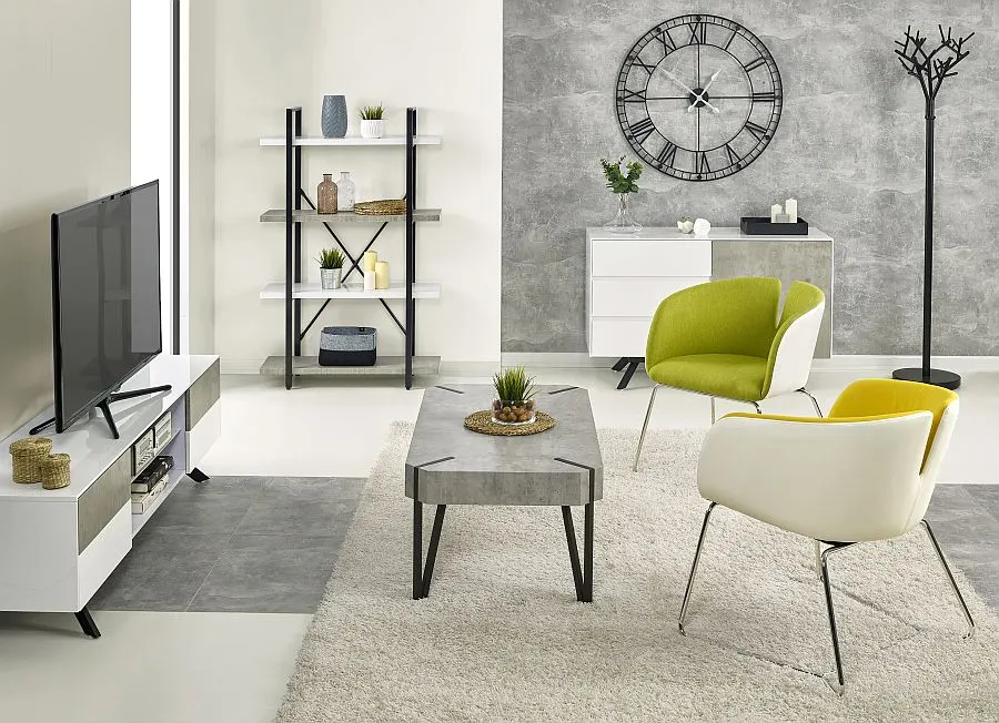 Stolik kawowy w stylu loft z betonowym blatem Stolik kawowy w stylu loft z betonowym blatem