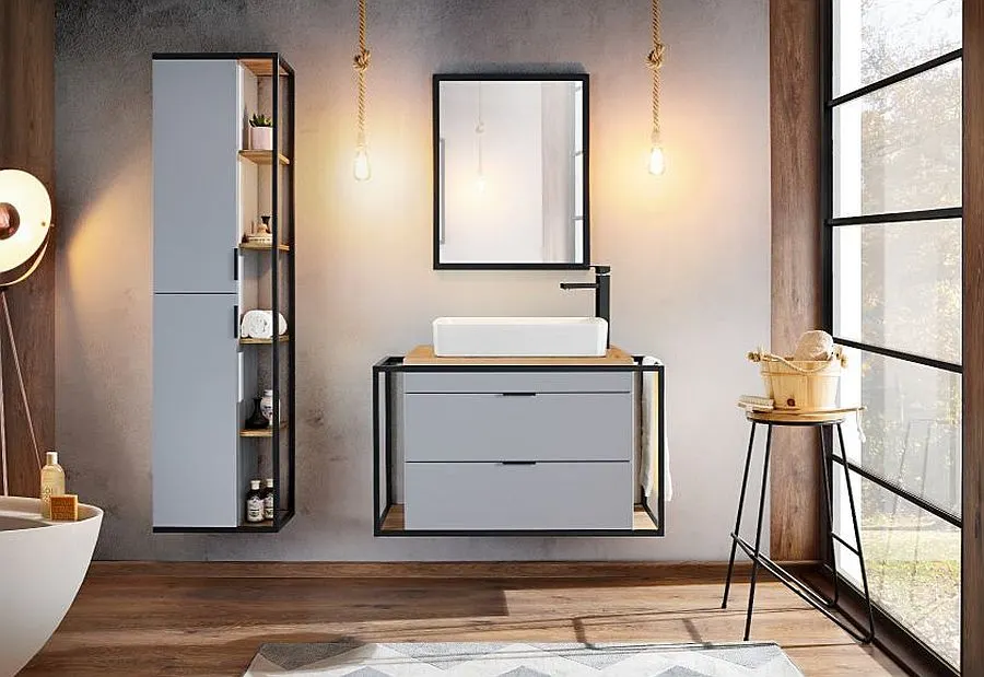 Szafka łazienkowa wisząca w stylu loft Szafka łazienkowa wisząca w stylu loft