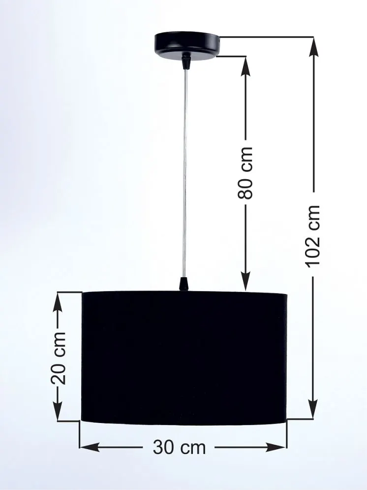 Lampa wisząca HOME 30 czarna welurowa walec | MIRAT.