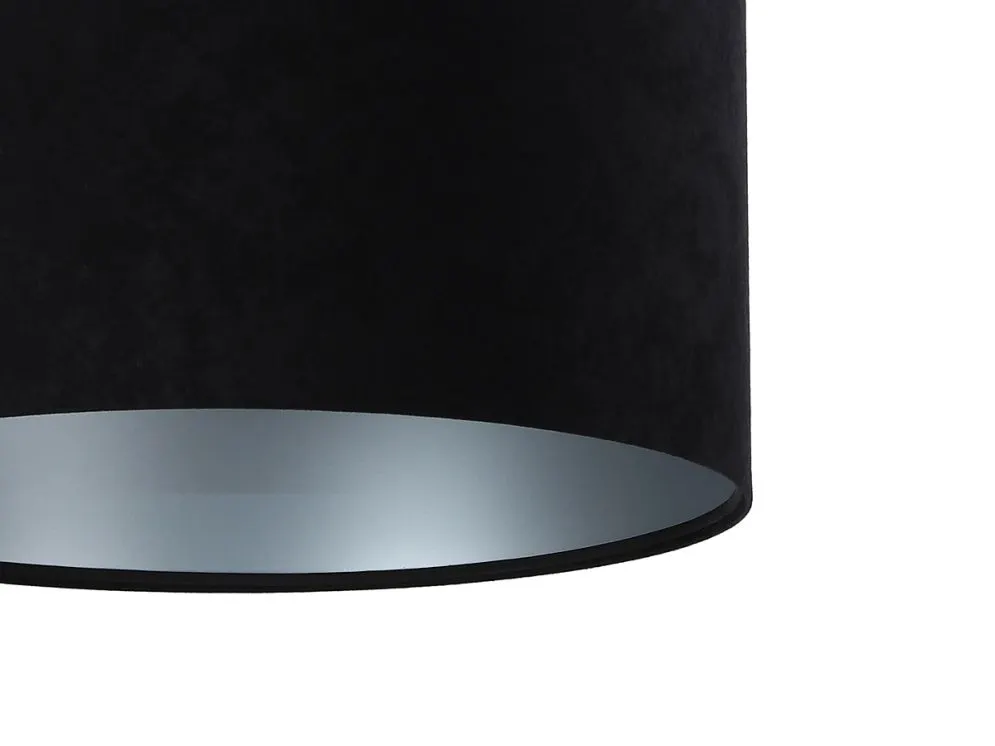 Lampa wisząca HOME 40 czarna/srebrna walec welurowa | MIRAT. w stylu  kolekcja