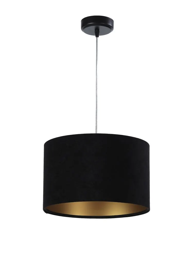 Lampa wisząca HOME 30 czarna/złota elegancka welurowa | MIRAT. w stylu  kolekcja