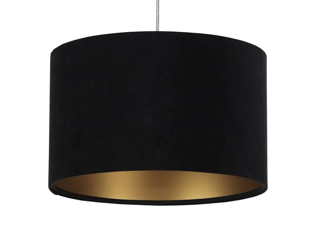 Lampa wisząca HOME 30 czarna/złota elegancka welurowa | MIRAT. w stylu  kolekcja