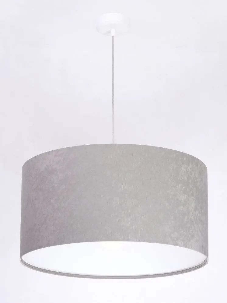 Lampa wisząca HOME 50 szara/biała nowoczesna welurowa | MIRAT. w stylu kolekcja