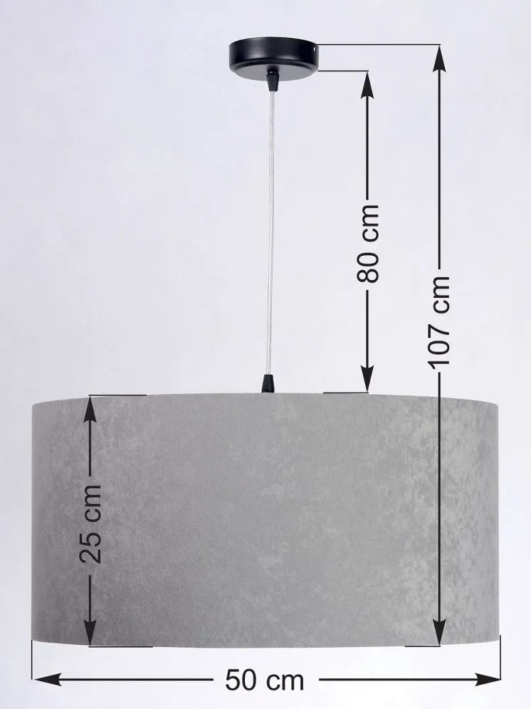 Lampa wisząca HOME 50 szara/biała nowoczesna welurowa | MIRAT. w stylu kolekcja