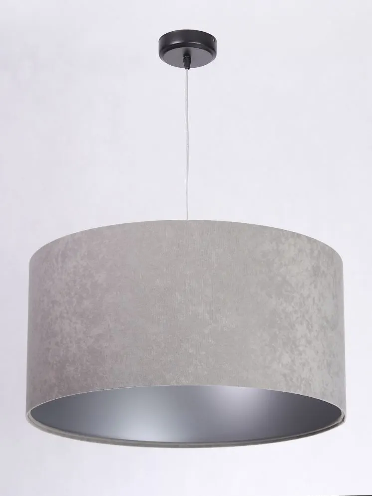 Lampa wisząca HOME 60 szara/srebrna welurowa polskiej produkcji | MIRAT. w stylu  kolekcja
