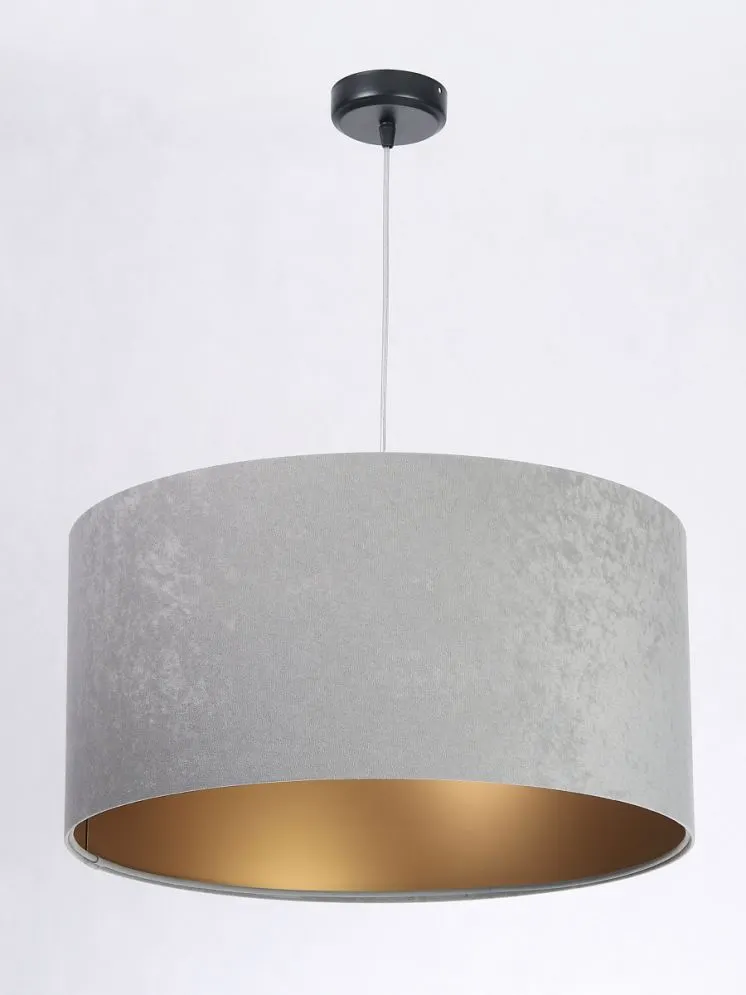 Lampa wisząca HOME 50 szara/złota w kształcie walca ręcznie robiona | MIRAT. w stylu kolekcja