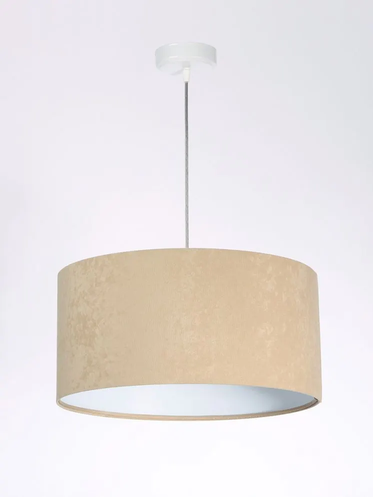 Lampa wisząca HOME 40 beżowa/biała do jadalni welurowa | MIRAT. w stylu kolekcja