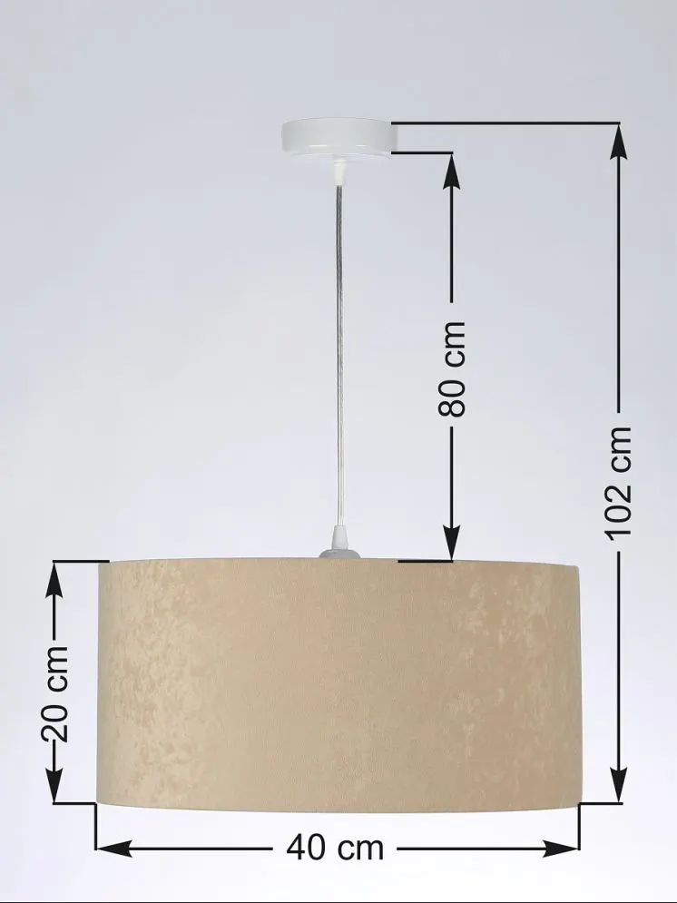 Lampa wisząca HOME 40 beżowa/biała do jadalni welurowa | MIRAT. w stylu kolekcja