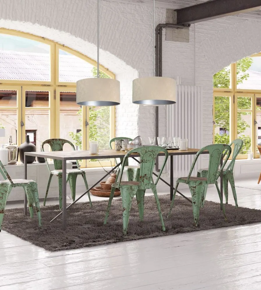 Lampa wisząca HOME 50 beżowa/srebrna nad stół do kuchni | MIRAT.