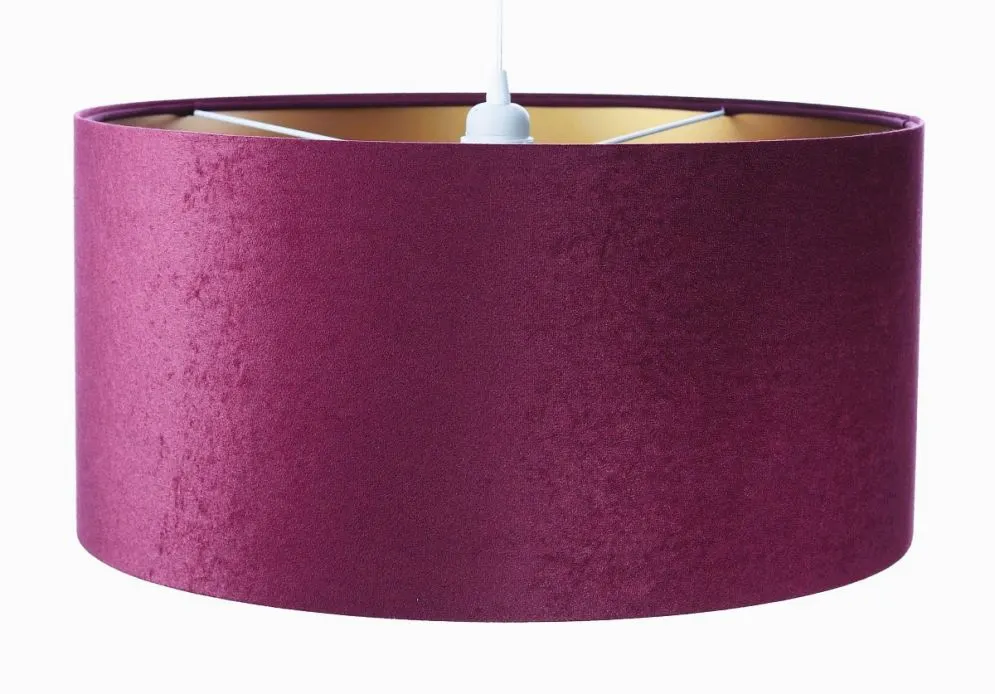 Lampa wisząca HOME 40 fioletowa/złota do salonu welurowa | MIRAT.
