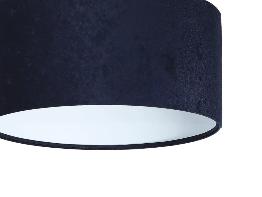 Lampa wisząca HOME 30 granatowa/biała welurowa w kształcie walca | MIRAT.