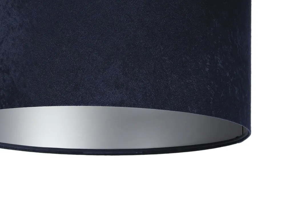 Lampa wisząca HOME 50 granatowa/srebrna ręcznie robiona w kształcie walca | MIRAT.