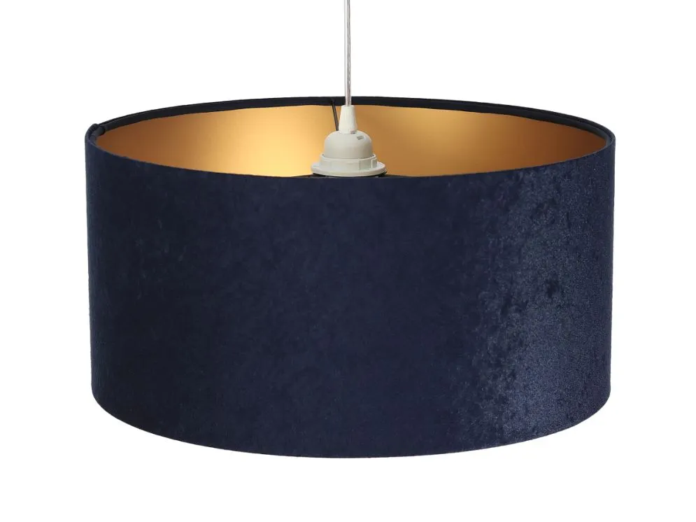 Lampa wisząca HOME 30 granatowa/złota mała w kształcie walca | MIRAT.