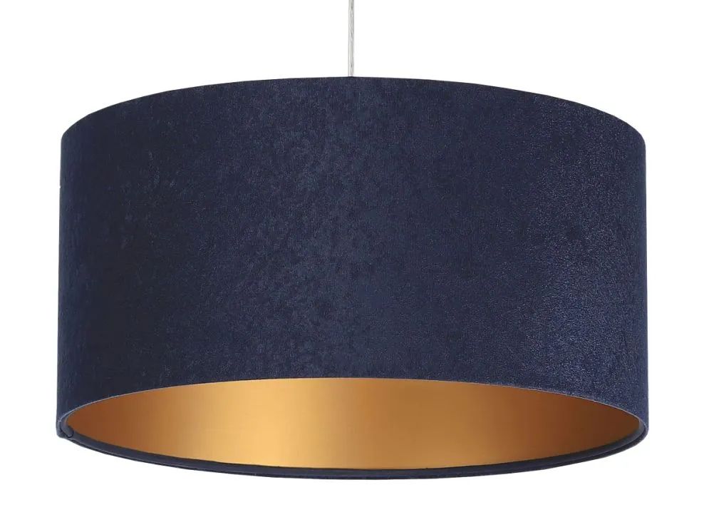 Lampa wisząca HOME 30 granatowa/złota mała w kształcie walca | MIRAT.