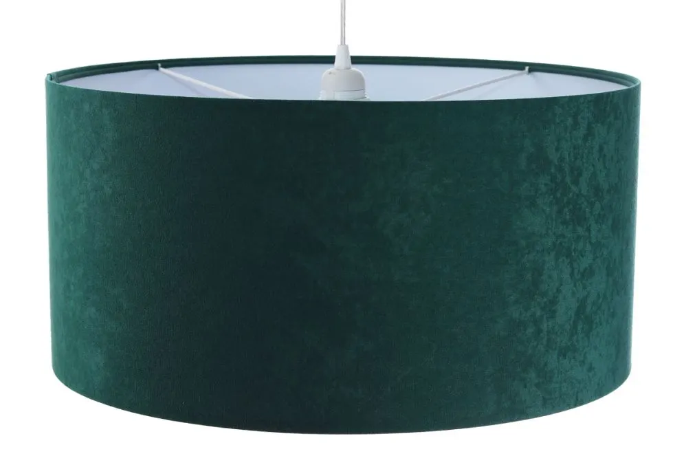 Lampa wisząca HOME 50 zielona/biała walec welurowa | MIRAT.