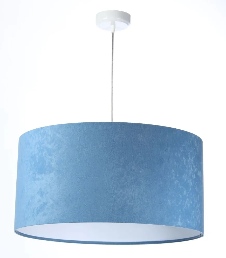 Lampa wisząca HOME 30 błękitna/biała mała w kształcie walca | MIRAT.