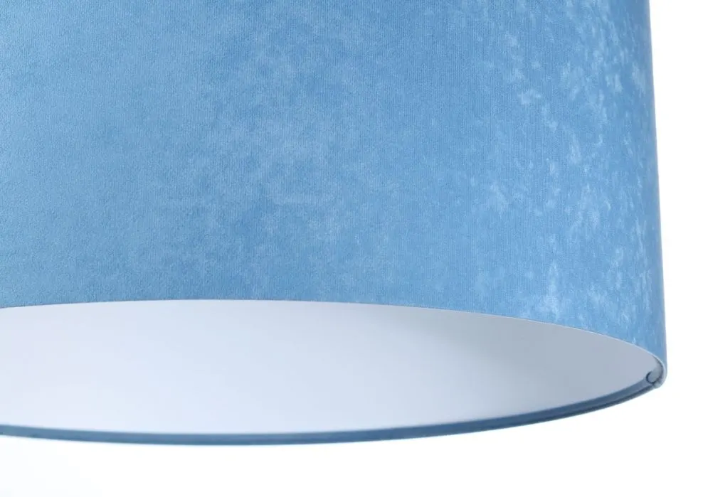 Lampa wisząca HOME 50 błękitna/biała welurowa w stylu glamour | MIRAT.