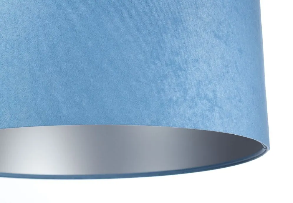 Lampa wisząca HOME 50 błękitna/srebrna welurowa do sypialni | MIRAT. w stylu  kolekcja