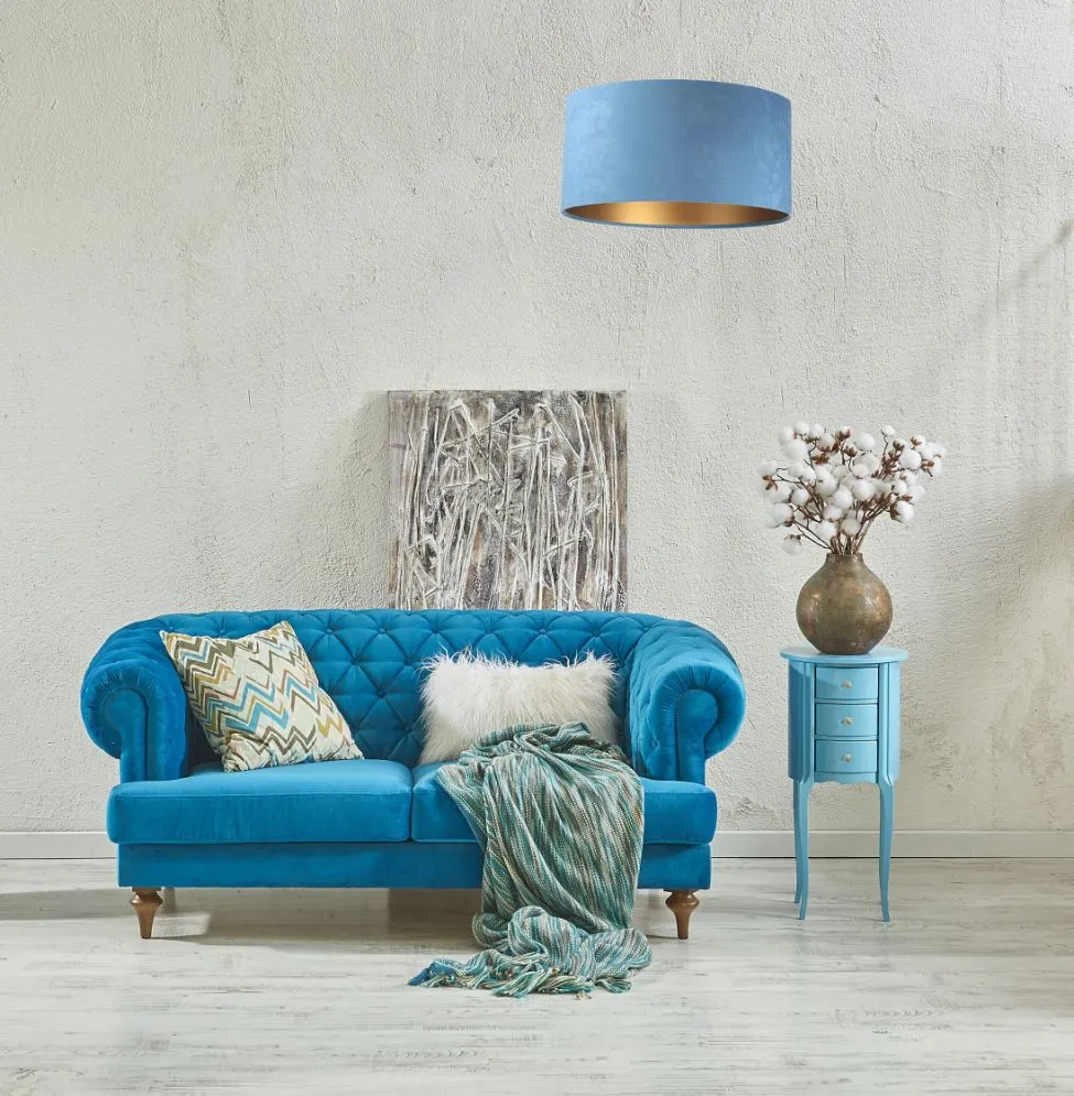 Lampa wisząca HOME 30 błękitna/złota mała nad stół | MIRAT. w stylu  kolekcja