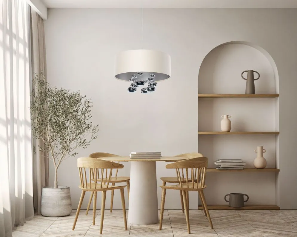 Lampa wisząca BUBBLE LIGHT 60cm kremowa satynowa I sklep meblowy MIRAT.  kolekcja ball
