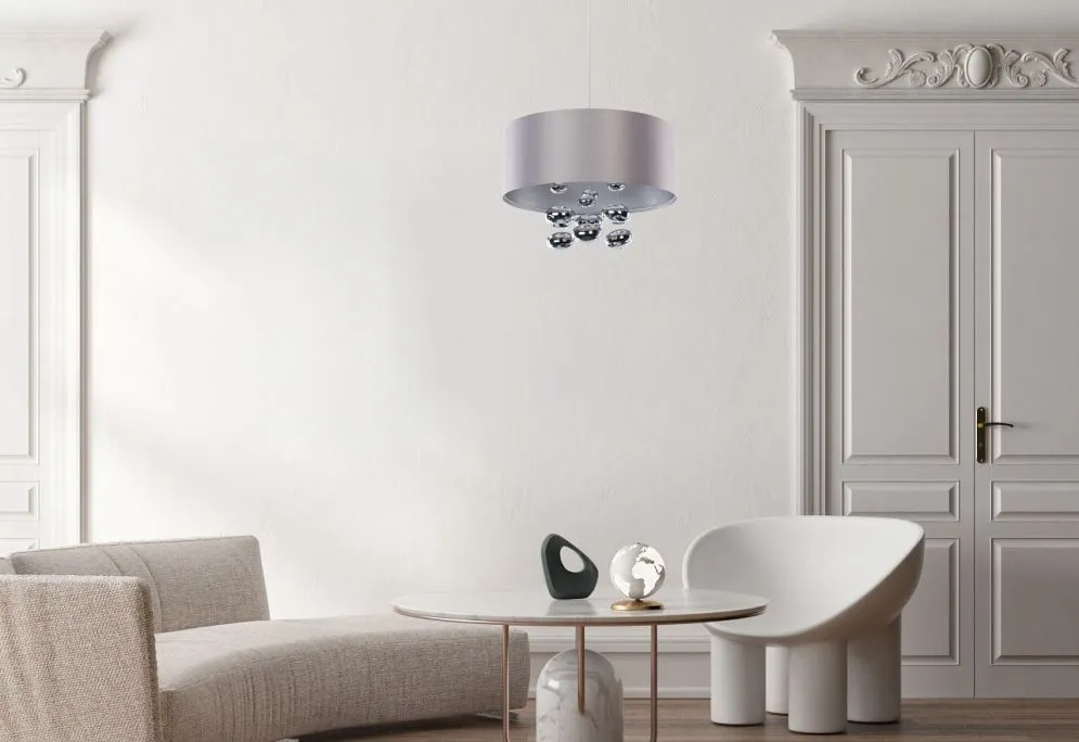 Lampa wisząca BUBBLE LIGHT 50cm szara ręcznie wykonana I sklep meblowy MIRAT.