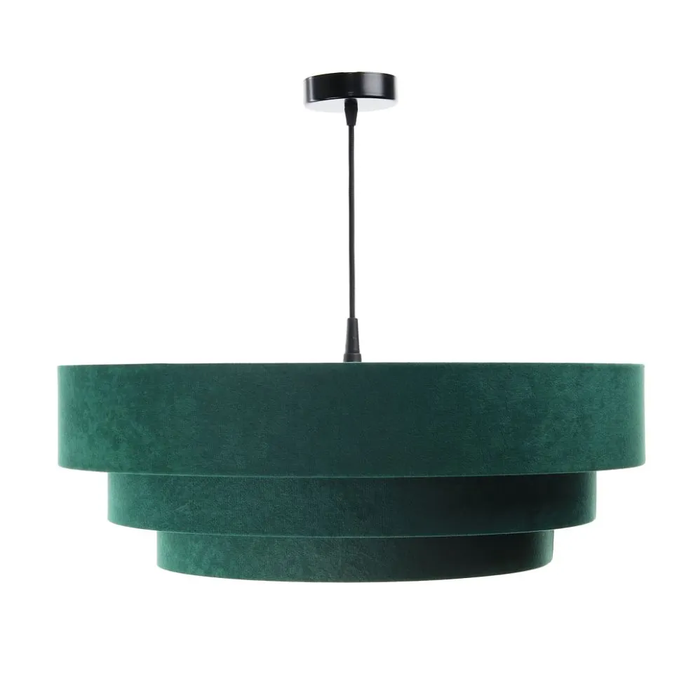 Lampa wisząca TRIO zielona/złota z potrójnym abażurem | MIRAT.