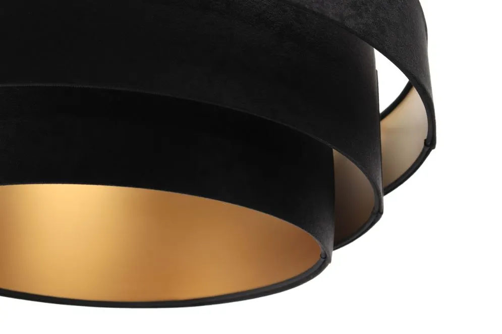 Lampa wisząca TRIO czarna/złota welurowa polskiej produkcji | MIRAT. w stylu  kolekcja