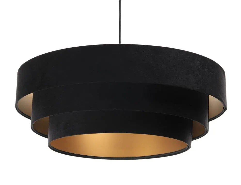 Lampa wisząca TRIO czarna/złota welurowa polskiej produkcji | MIRAT. w stylu  kolekcja