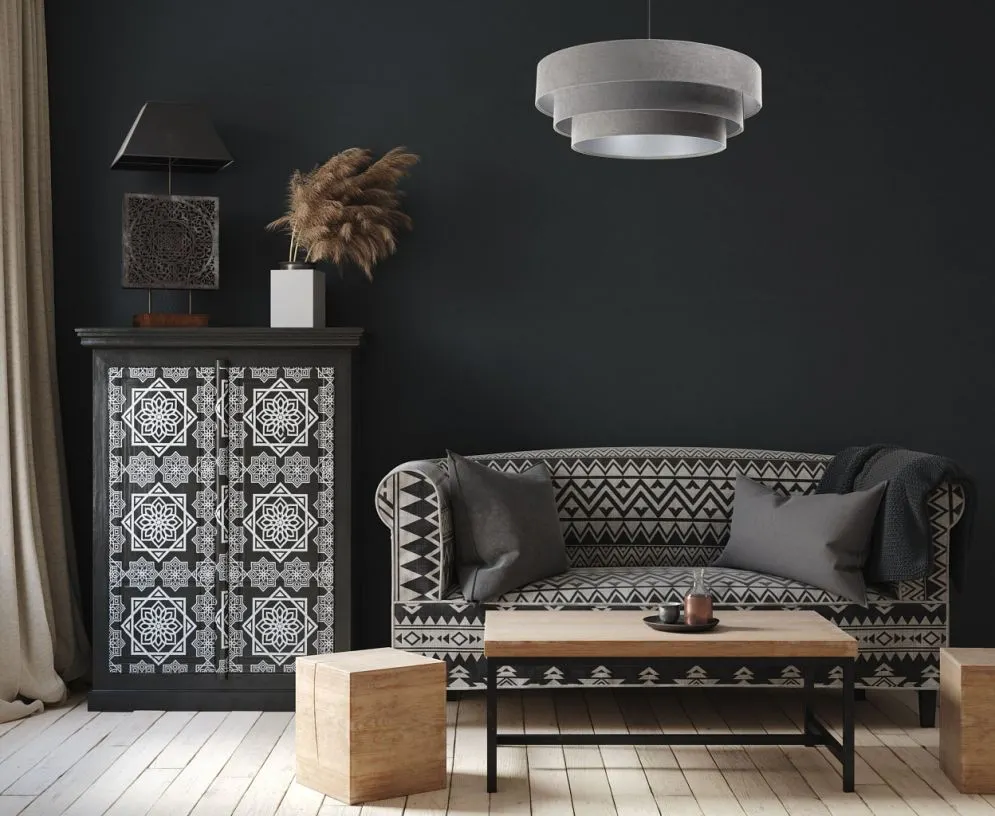 Lampa wisząca TRIO szara/srebrna nowoczesna do salonu | MIRAT. w stylu  kolekcja