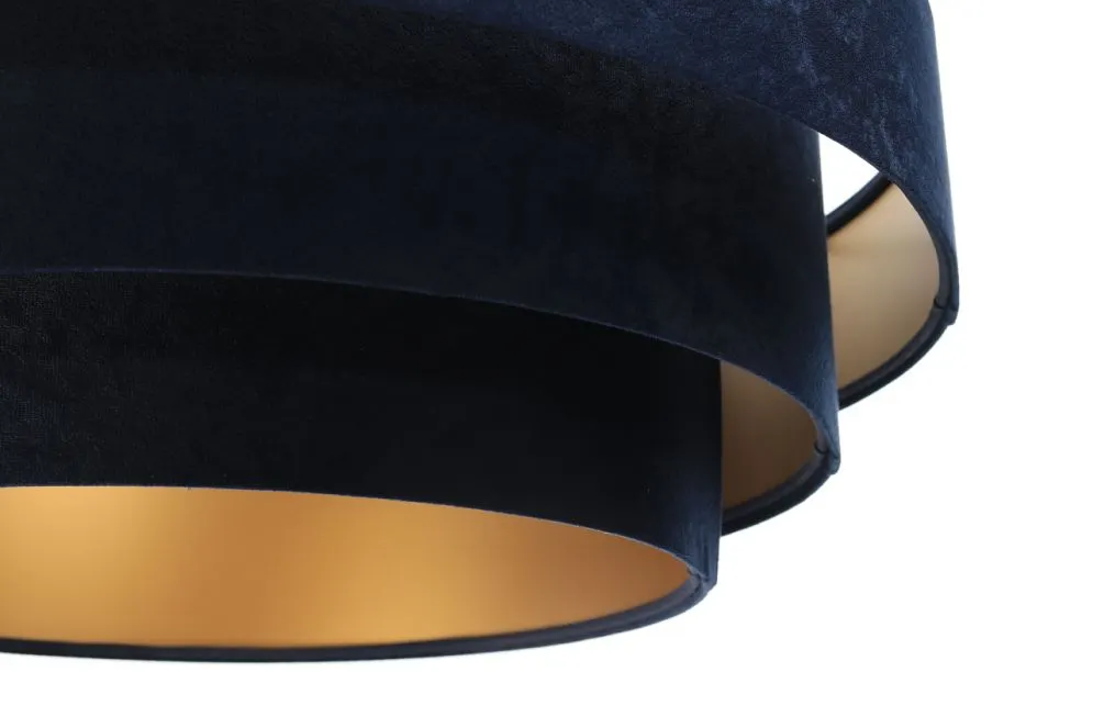 Lampa wisząca TRIO granatowa/złota welurowa nowoczesna | MIRAT. w stylu  kolekcja