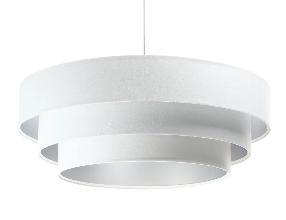 Lampa wisząca TRIO biała/srebrna w stylu glamour do jadalni | MIRAT. w stylu kolekcja
