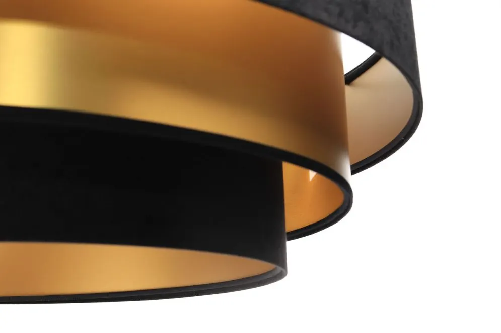 Lampa wisząca TRIO MIX czarna/złota z potrójnym abażurem | MIRAT. w stylu  kolekcja