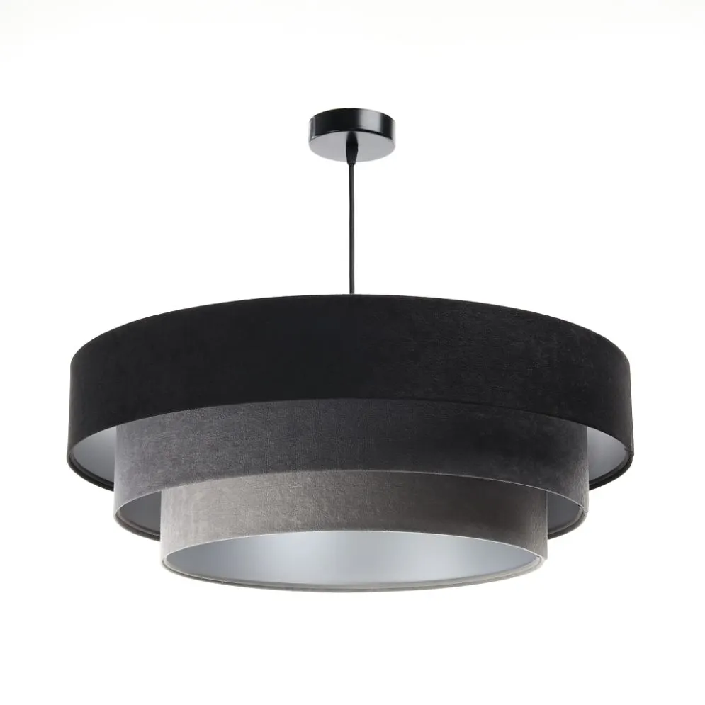Lampa wisząca TRIO MIX czarna/szara/srebrna do nowoczesnego salonu | MIRAT. w stylu kolekcja