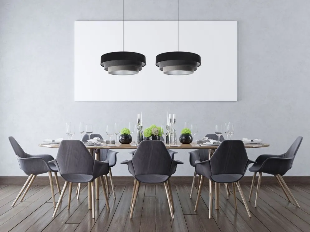 Lampa wisząca TRIO MIX czarna/szara/srebrna do nowoczesnego salonu | MIRAT. w stylu kolekcja