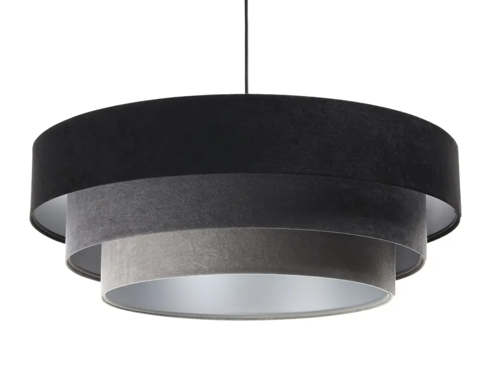 Lampa wisząca TRIO MIX czarna/szara/srebrna do nowoczesnego salonu | MIRAT. w stylu kolekcja