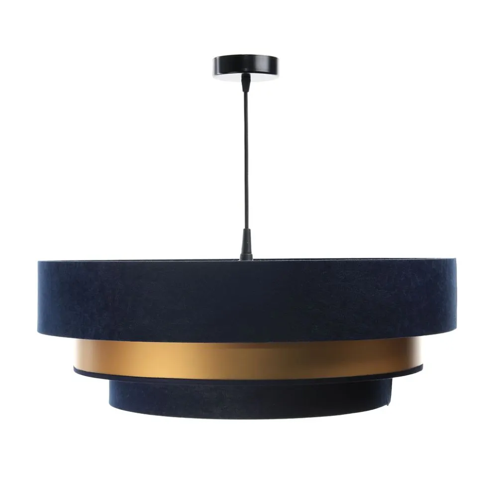Lampa wisząca TRIO MIX granatowa/złota ręcznie robiona nad stół | MIRAT. w stylu kolekcja