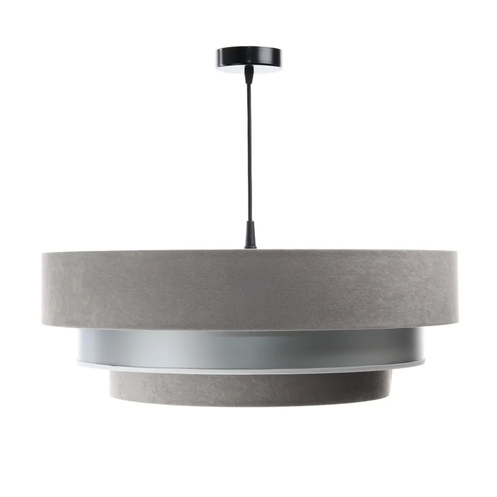 Lampa wisząca TRIO MIX szara/srebrna dwukolorowa welurowa | MIRAT. w stylu kolekcja