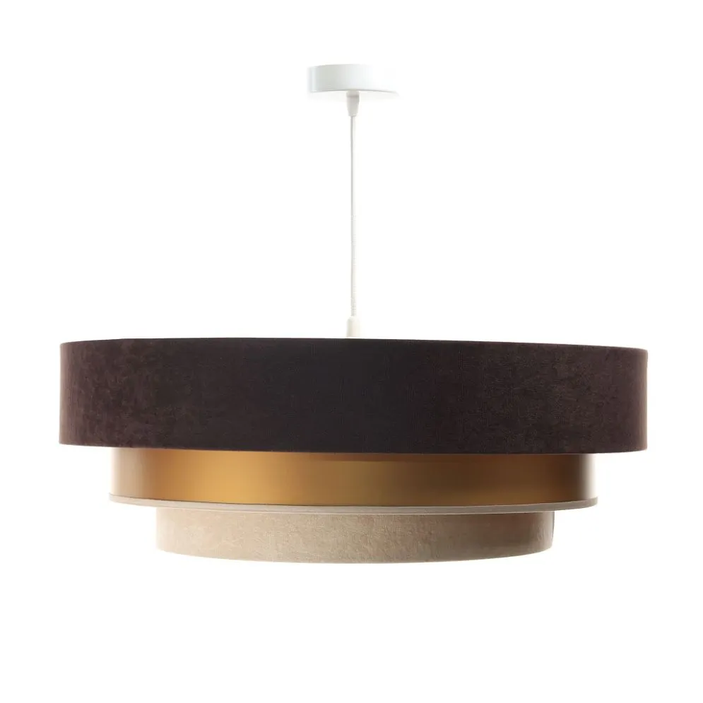 Lampa wisząca TRIO MIX brązowa/złota/beżowa welurowa na 1 żarówkę | MIRAT. w stylu  kolekcja