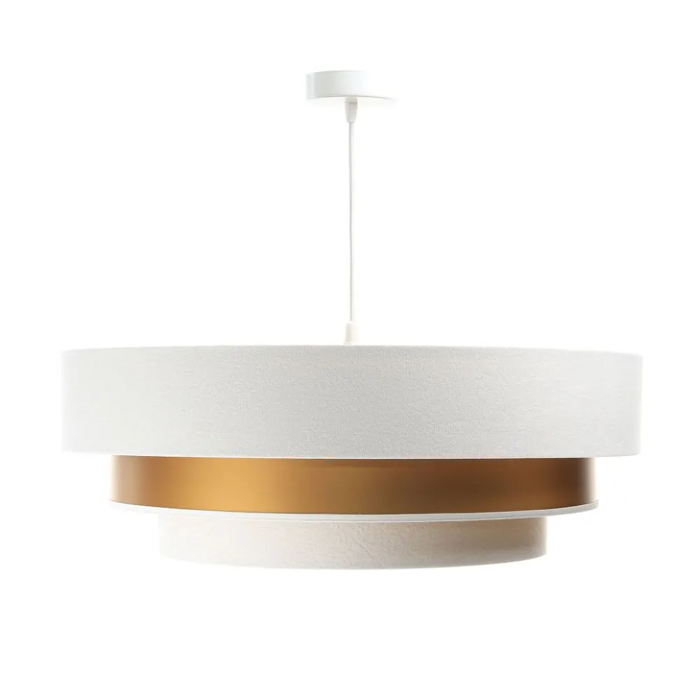Lampa wisząca TRIO MIX biała/złota welurowa symetryczna | MIRAT. w stylu kolekcja