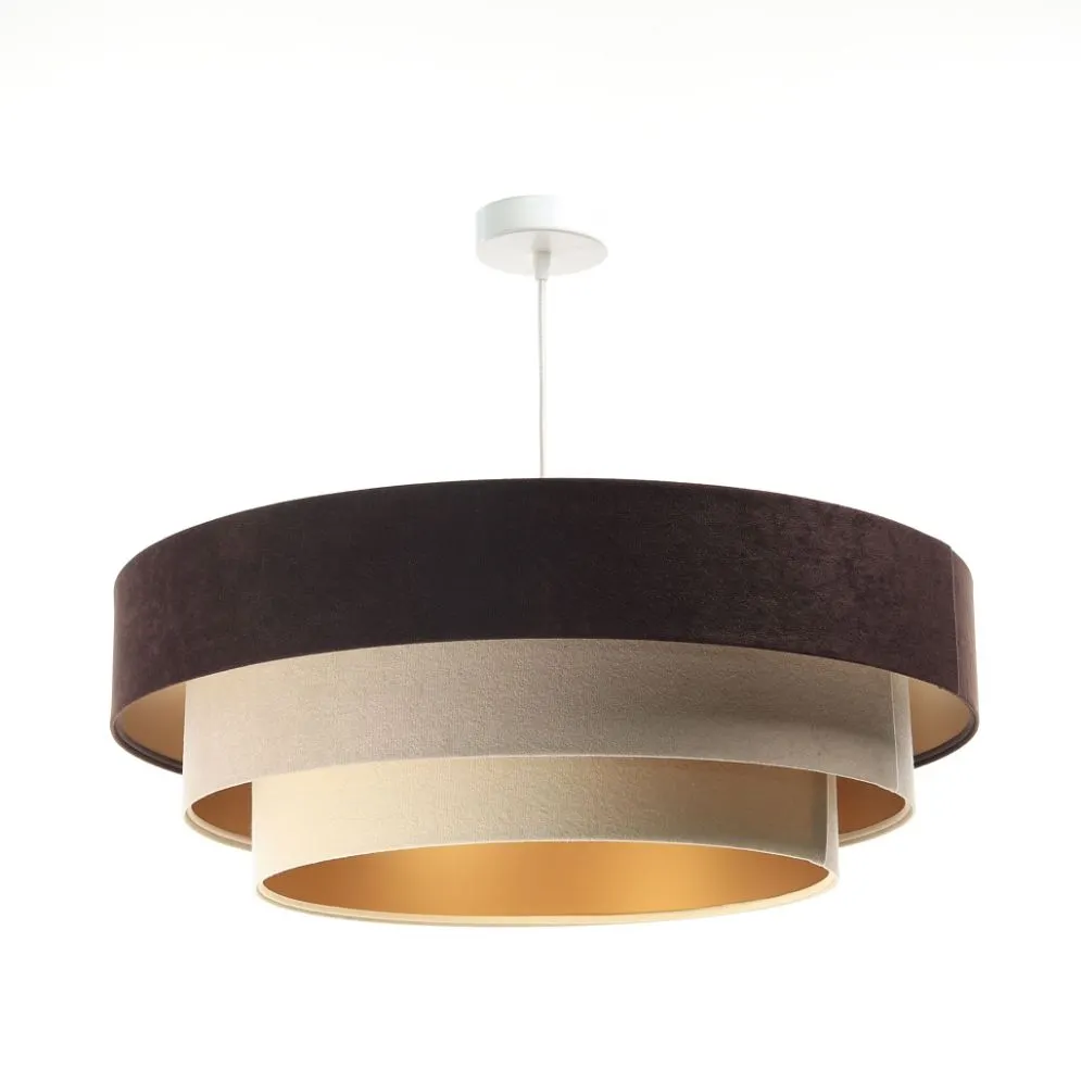 Lampa wisząca TRIO MIX brązowa/beżowa/złota nowoczesna polskiej produkcji | MIRAT. w stylu  kolekcja