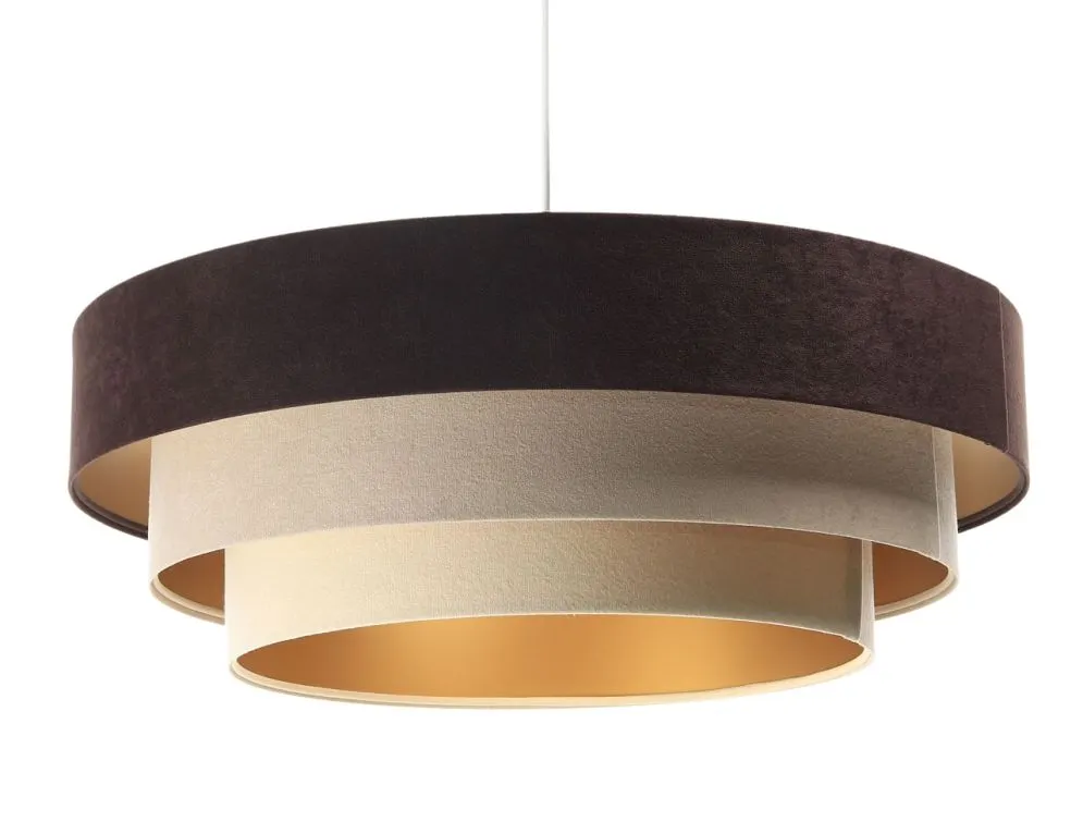 Lampa wisząca TRIO MIX brązowa/beżowa/złota nowoczesna polskiej produkcji | MIRAT. w stylu  kolekcja