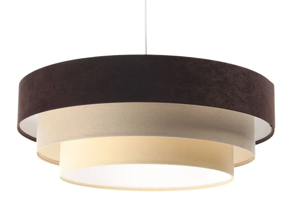 Lampa wisząca TRIO MIX brązowa/beżowa/biała z potrójnym abażurem | MIRAT. w stylu  kolekcja