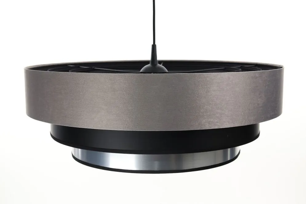 Lampa wisząca TRIO MIX szara/czarna/srebrna elegancka satynowa | MIRAT. w stylu kolekcja