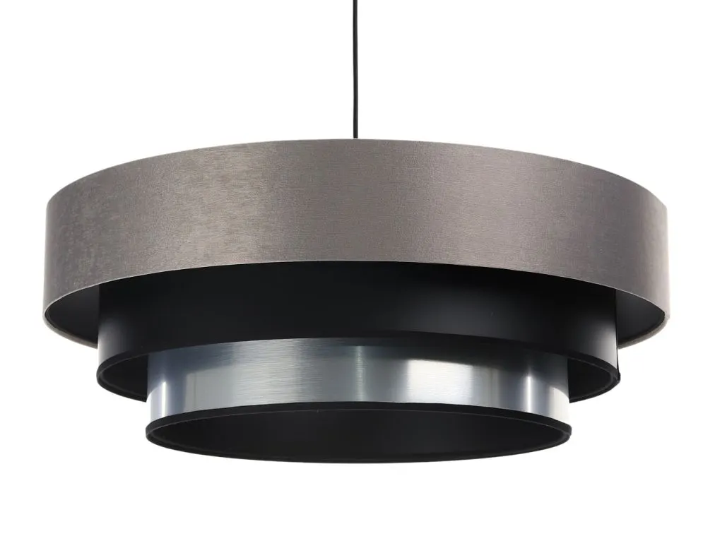 Lampa wisząca TRIO MIX szara/czarna/srebrna elegancka satynowa | MIRAT. w stylu kolekcja