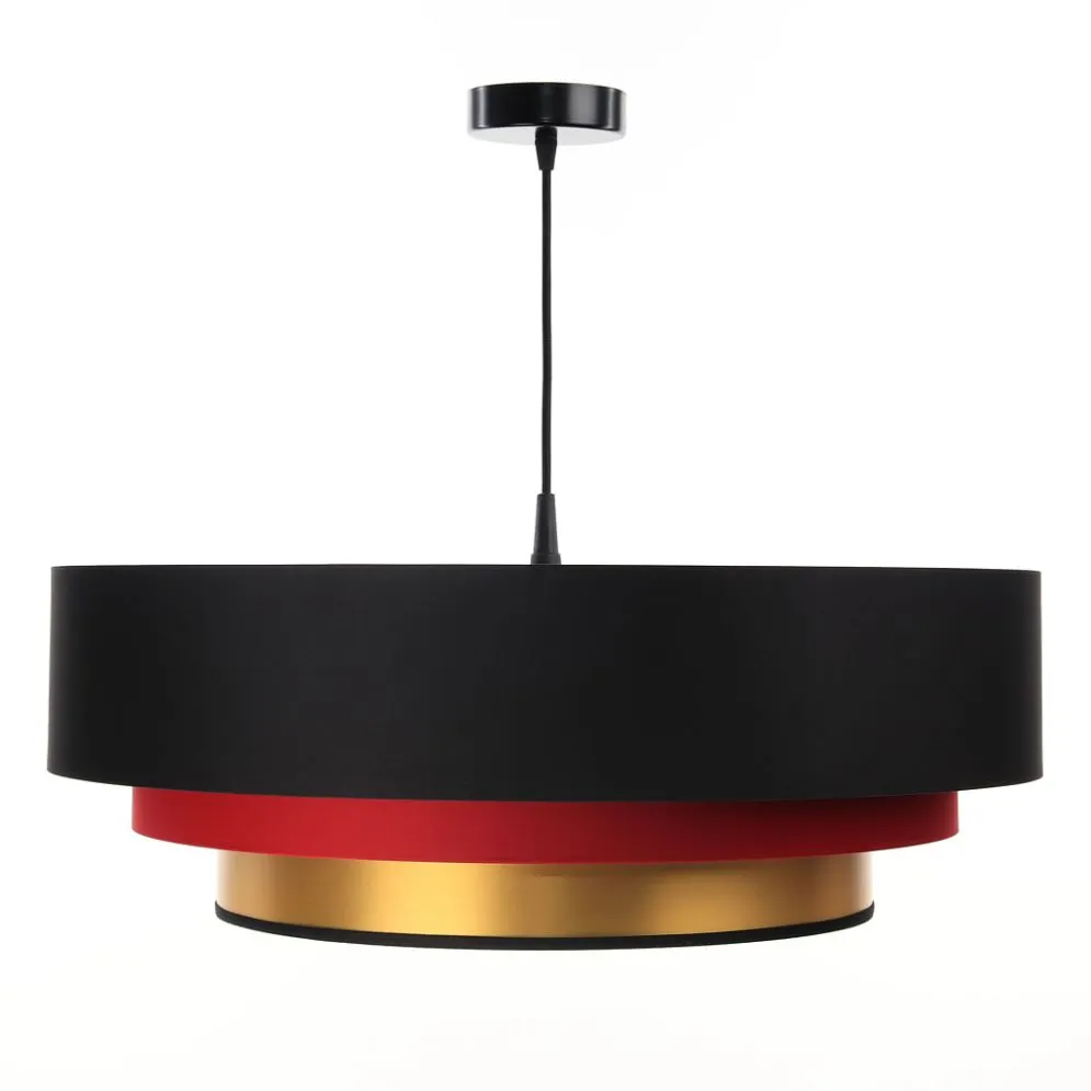 Lampa wisząca TRIO MIX czarna/czerwona/złota nowoczesna do salonu | MIRAT. w stylu kolekcja