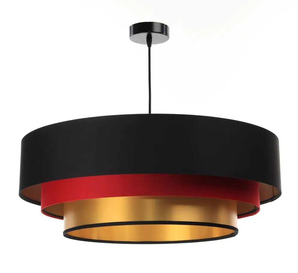 Lampa wisząca TRIO MIX czarna/czerwona/złota nowoczesna do salonu | MIRAT. w stylu kolekcja