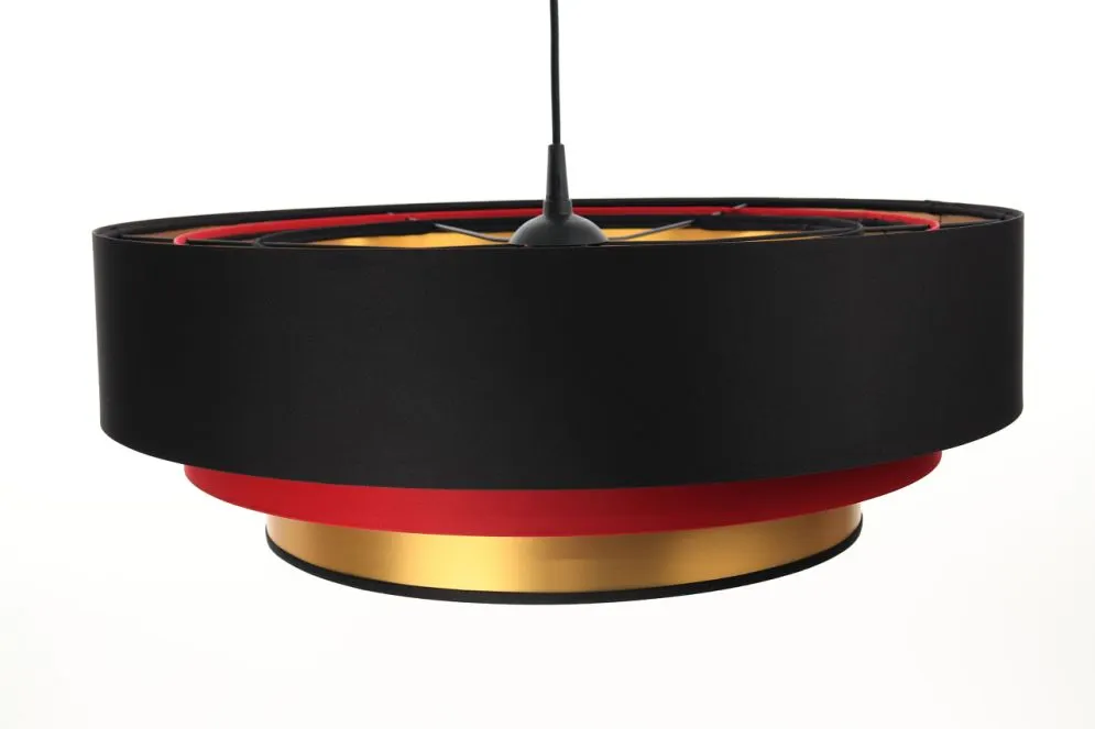 Lampa wisząca TRIO MIX czarna/czerwona/złota nowoczesna do salonu | MIRAT. w stylu kolekcja