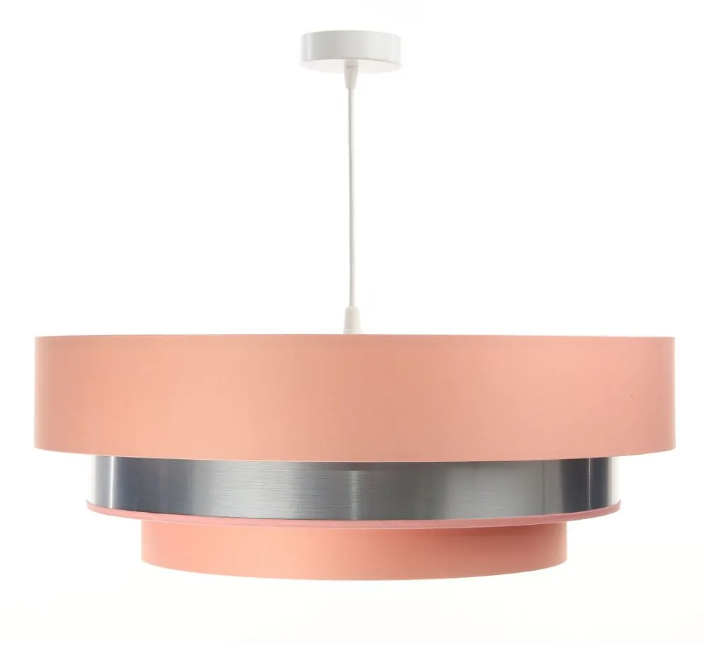 Lampa wisząca TRIO MIX różowa/srebrna ręcznie robiona do salonu | MIRAT. w stylu kolekcja