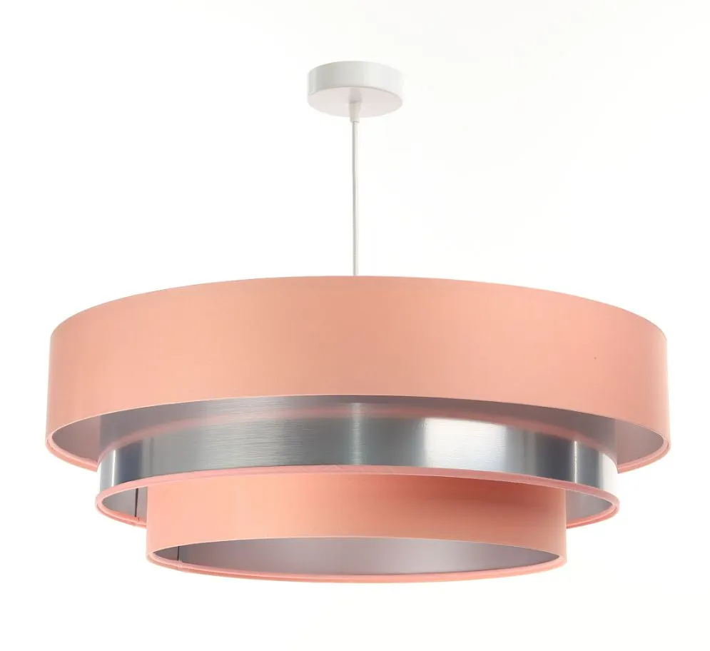 Lampa wisząca TRIO MIX różowa/srebrna ręcznie robiona do salonu | MIRAT. w stylu kolekcja