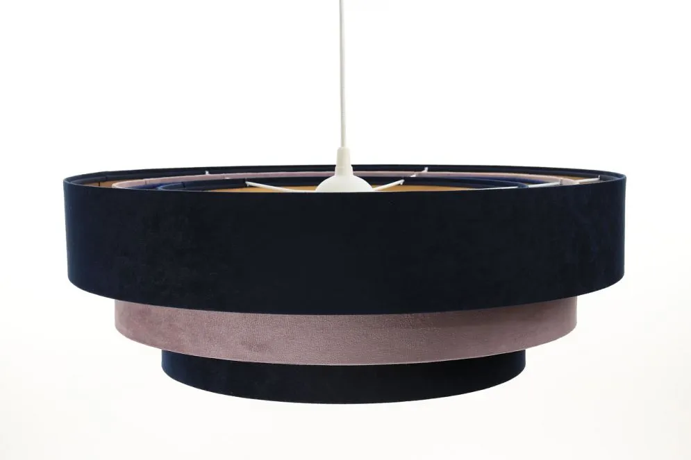 Lampa wisząca TRIO MIX granatowa/różowa ze złotym środkiem nowoczesna | MIRAT. w stylu kolekcja